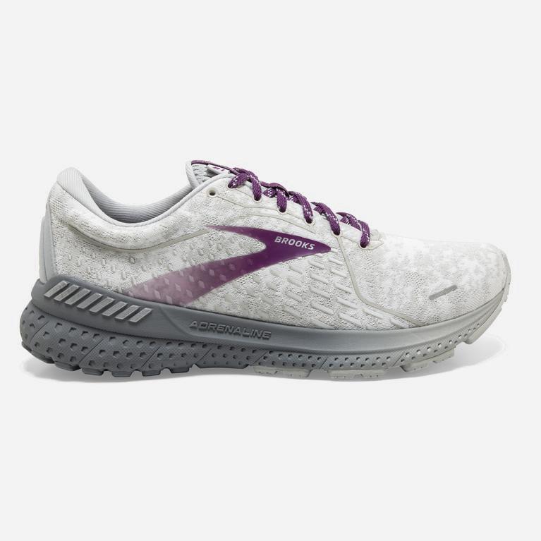 Brooks Adrenaline Gts 21 Womens Walking Shoes Ireland White/Oyster/Primer Grey (UIKE-38526)